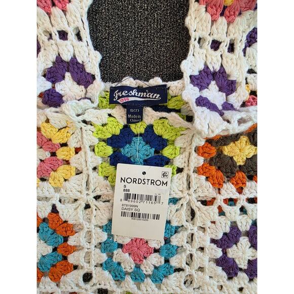 Freshman Girls Crochet granny square cropped tank top size Small - Picture 2 of 3
